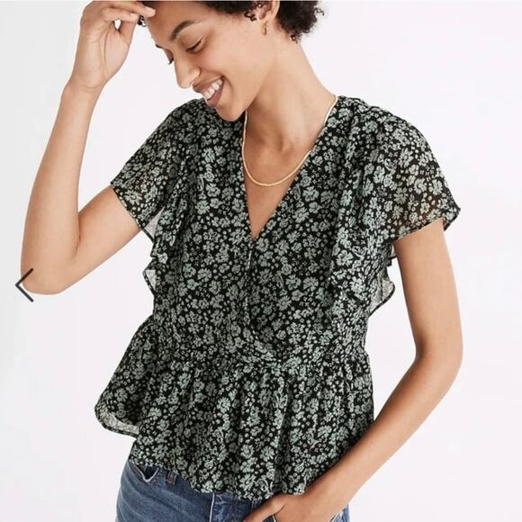 Madewell Georgette Ruffle Sleeve
Peplum Top Size: XS Ditzy Floral - Picture 7 of 7